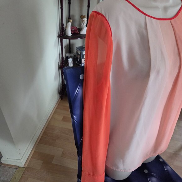 Ted Baker orange ombre blouse with shear back Size 5 - Picture 2 of 7